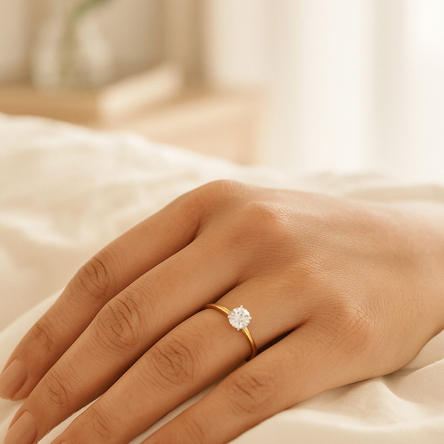 Luxuriant Diamond - Lab Grown Diamond Solitaire Ring in Sterling Silver