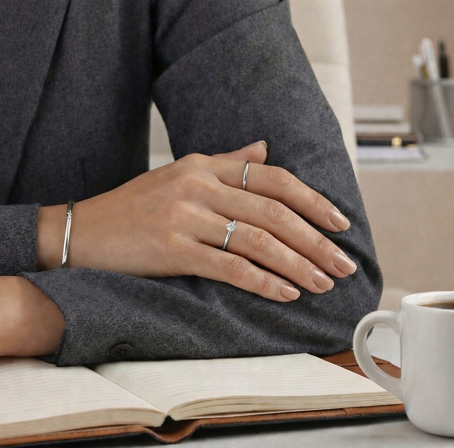 Luxuriant Diamond - Lab Grown Diamond Solitaire Ring in Sterling Silver