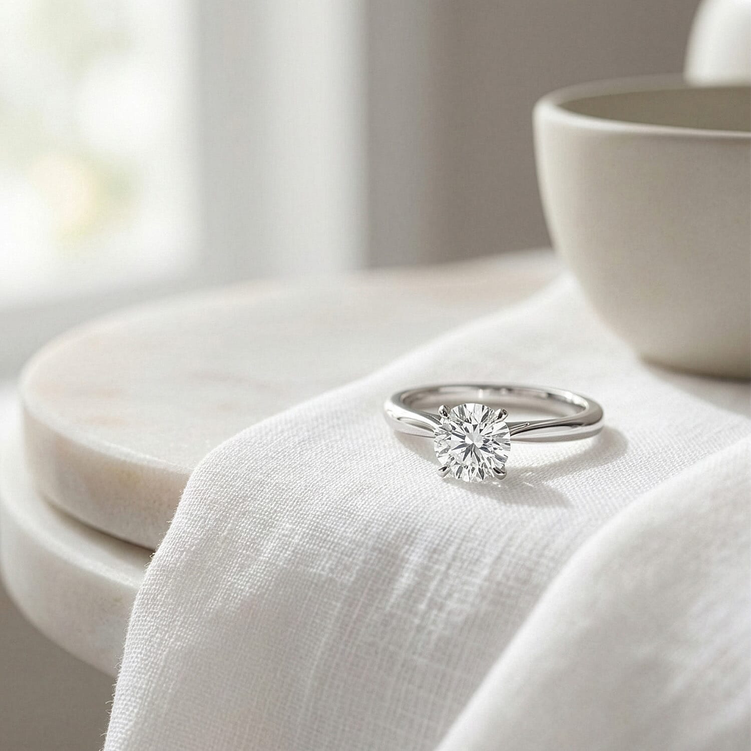 Luxuriant Diamond - Lab Grown Diamond Solitaire Ring in Sterling Silver