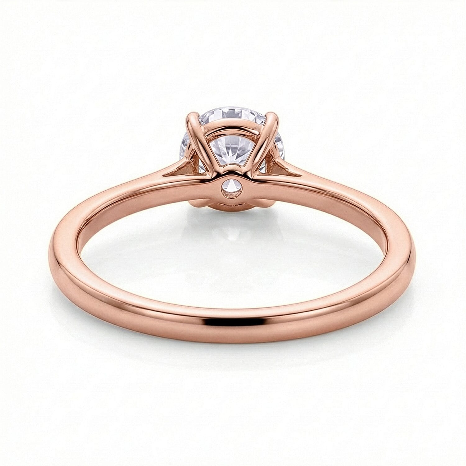 Luxuriant Diamond - Lab Grown Diamond Solitaire Ring in 18K Vermeil Rose Gold Plated Sterling Silver 0.52 Ct.