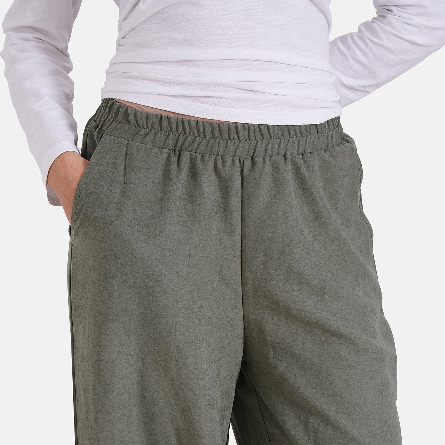 Tamsy Wide Leg Lounge Trousers with Pockets (Size M) - Black