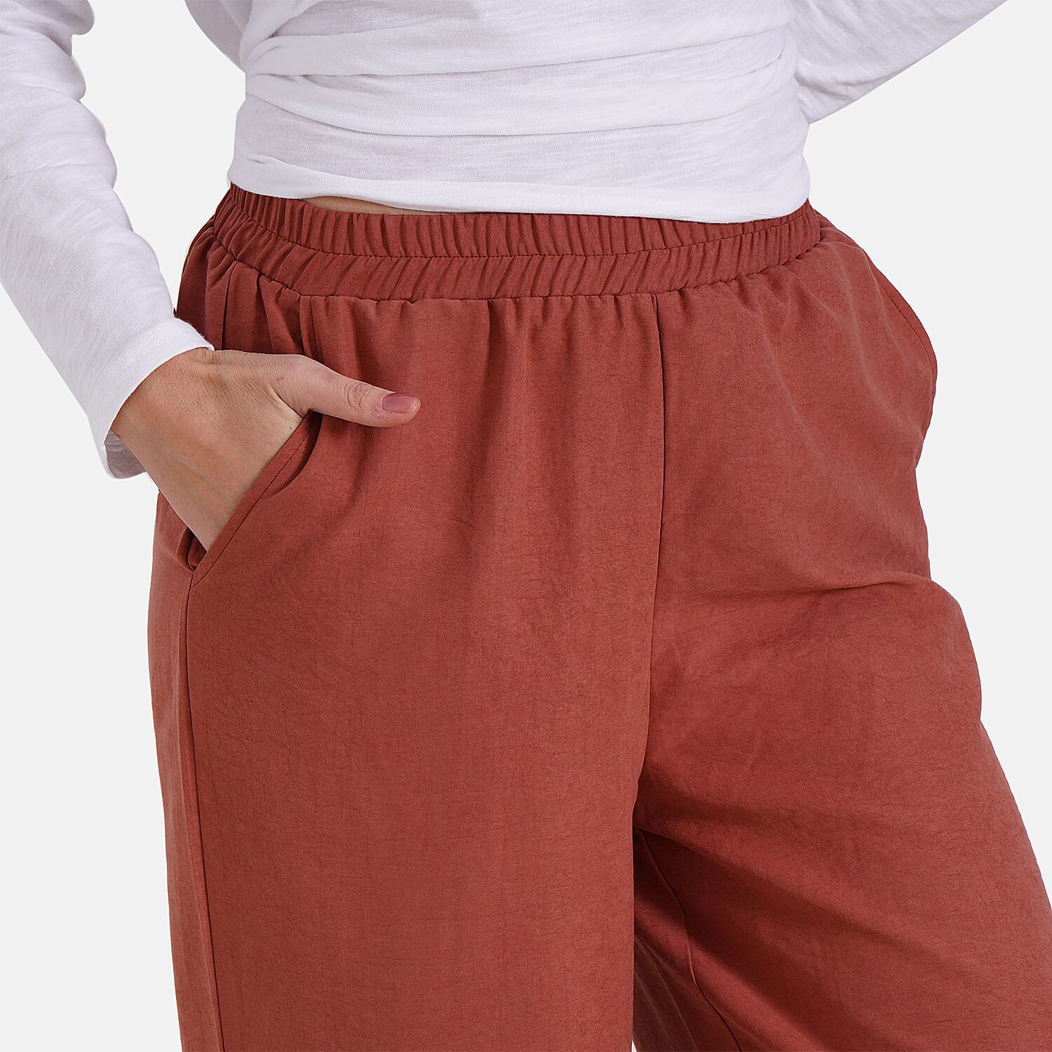 Tamsy Wide Leg Lounge Trousers with Pockets (Size M) - Black