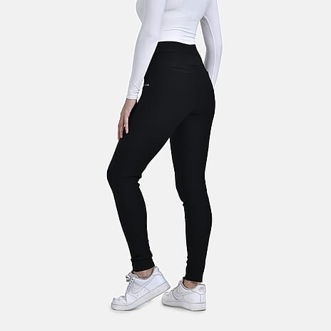 -MAISI PONTE TROUSERS WITH FRON ZIP DETAIL (Size M) - Black