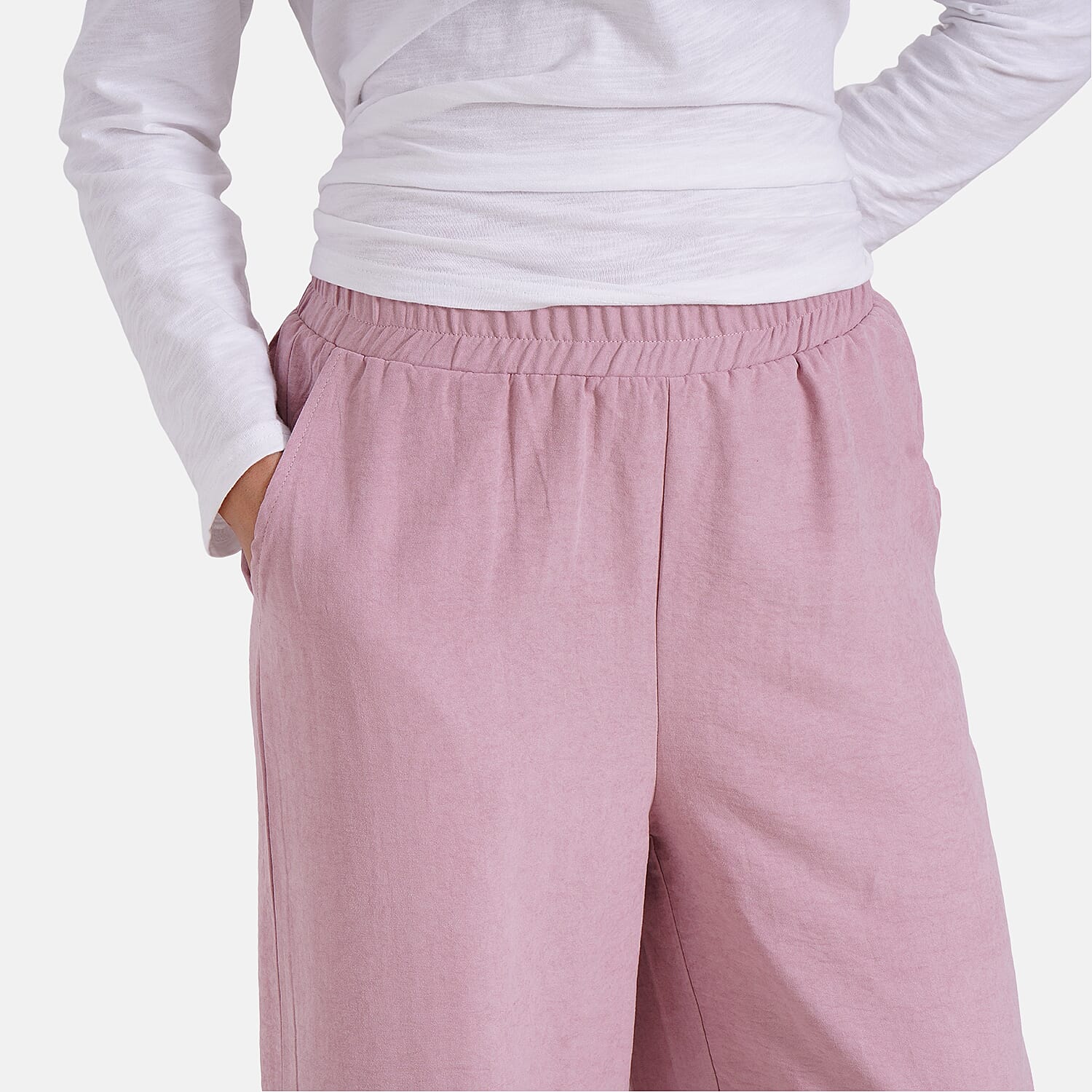 Tamsy Wide Leg Lounge Trousers with Pockets (Size M) - Black