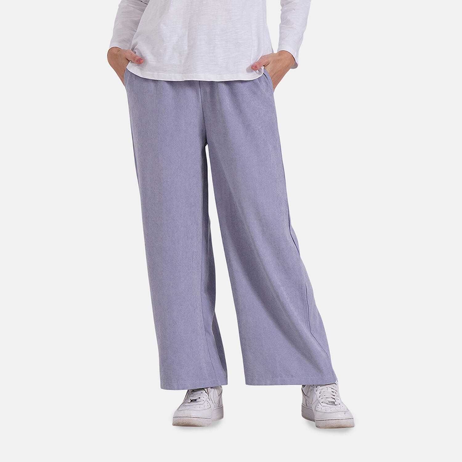 Tamsy Wide Leg Lounge Trousers with Pockets (Size M) - Black