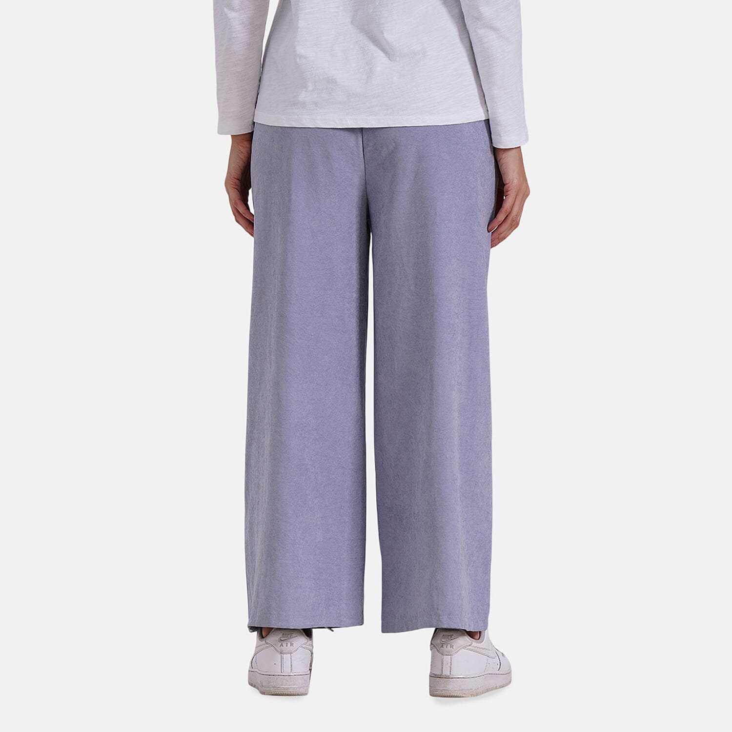 Tamsy Wide Leg Lounge Trousers with Pockets (Size M) - Black