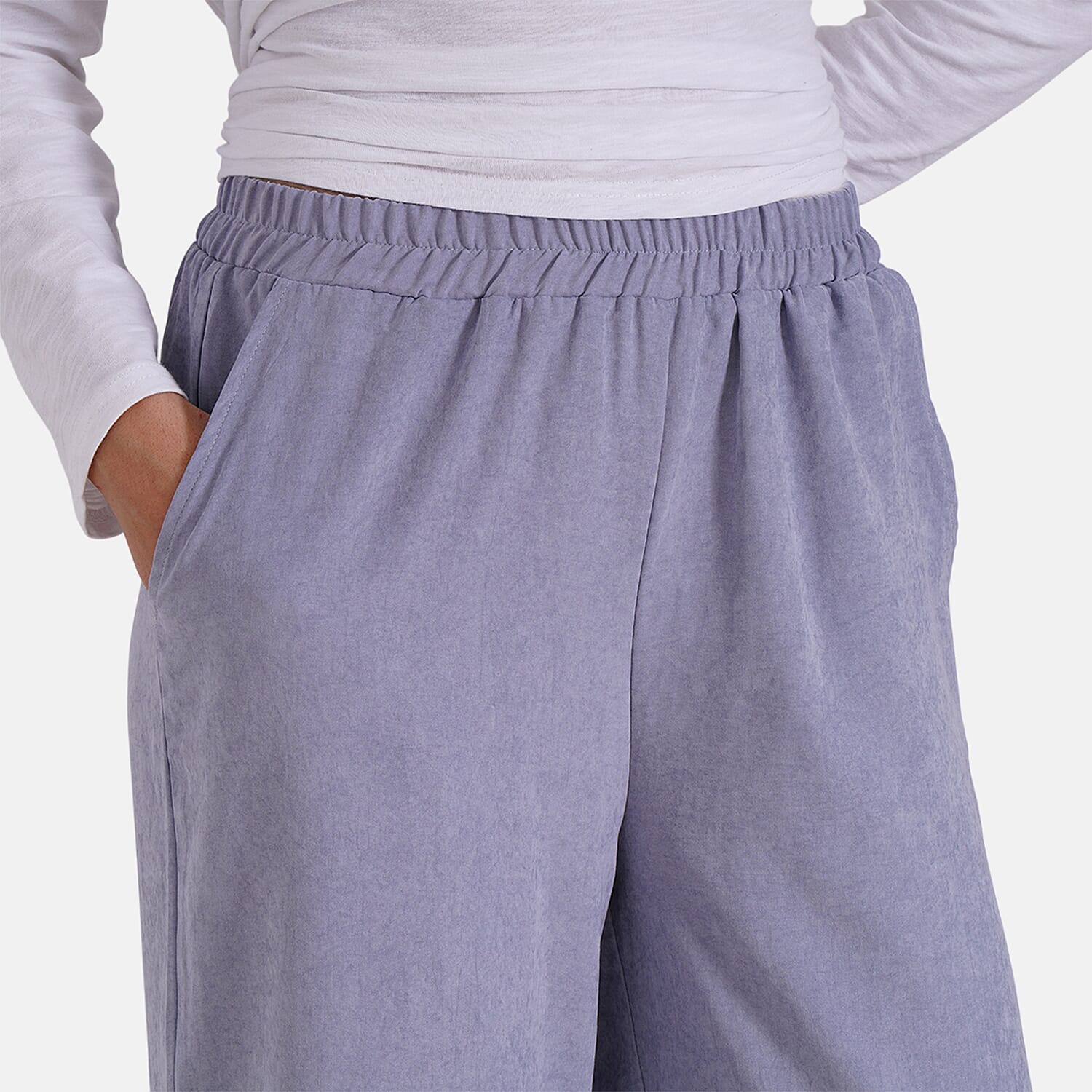 Tamsy Wide Leg Lounge Trousers with Pockets (Size M) - Black