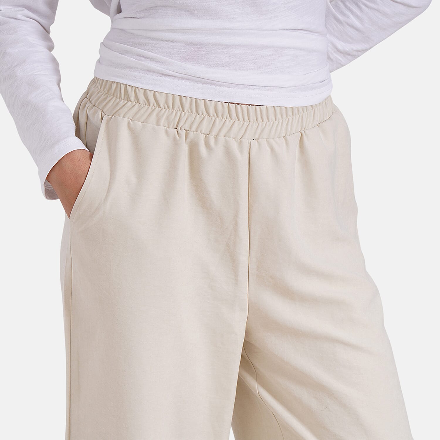 Tamsy Wide Leg Lounge Trousers with Pockets (Size M) - Black