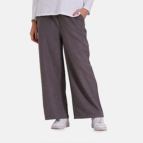 - Maisi Relaxed Fit Wide Leg Lounge Trouser (Size L) - Grey