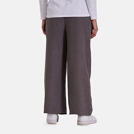 - Maisi Relaxed Fit Wide Leg Lounge Trouser (Size L) - Grey