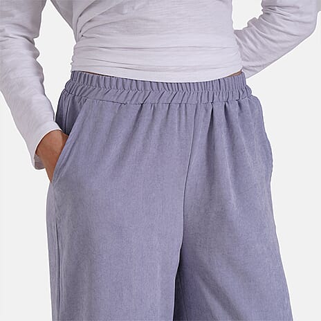 - Maisi Relaxed Fit Wide Leg Lounge Trouser (Size M) - Blue