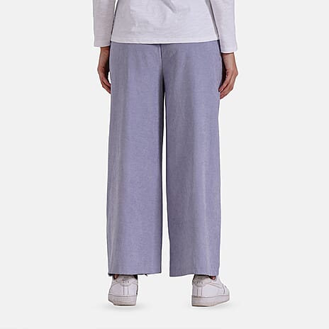 - Maisi Relaxed Fit Wide Leg Lounge Trouser (Size L) - Blue