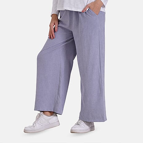 - Maisi Relaxed Fit Wide Leg Lounge Trouser (Size L) - Blue