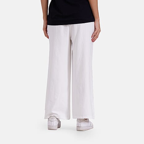 - Maisi Womens Wide Leg Lounge Trousers (Size M) - White