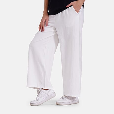 - Maisi Womens Wide Leg Lounge Trousers (Size XXL) - White