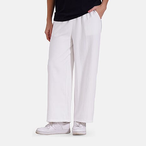 - Maisi Womens Wide Leg Lounge Trousers (Size XXL) - White