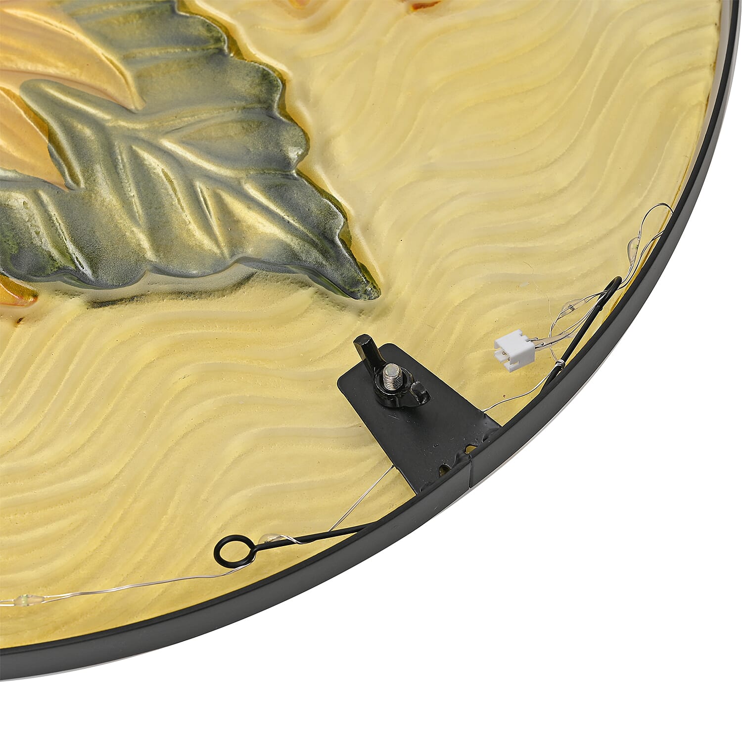 Handcrafted Sunflower Glass Top Garden Table with Solar Light (35.5x35.5x52.5cm) - Multicolor Handcrafted Sunflower Glass Top Garden Table with Solar Light (35.5x35.5x52.5cm) - Multicolor