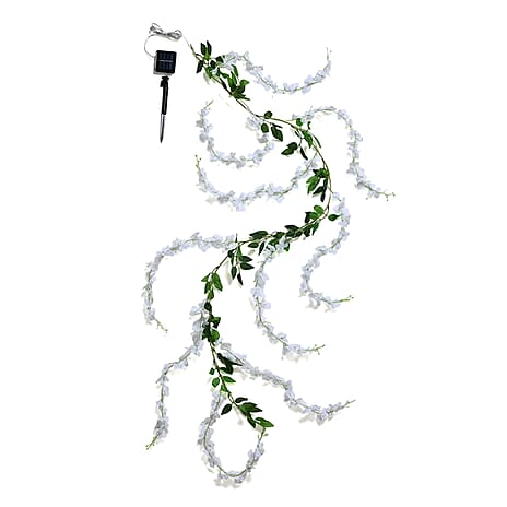 White LED Flower String Lights - 20 Warm White LEDs, 300mAh Rechargeable Battery (included) - 180cm