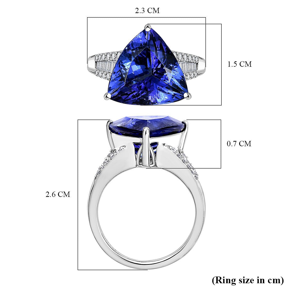 RHAPSODY - 950 Platinum AAAA Tanzanite & White Diamond (VS-E-F) Solitaire Ring 7.84 Ct.