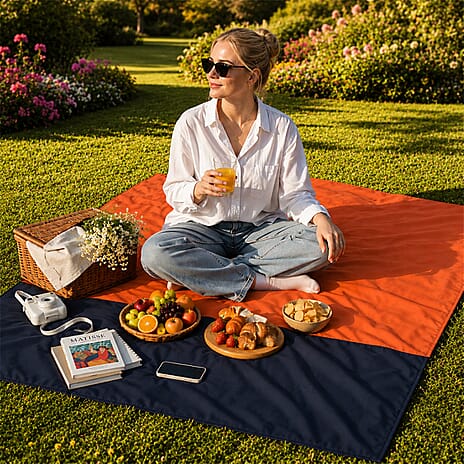 Waterproof Picnic Blanket (Size 200x200cm) - Orange