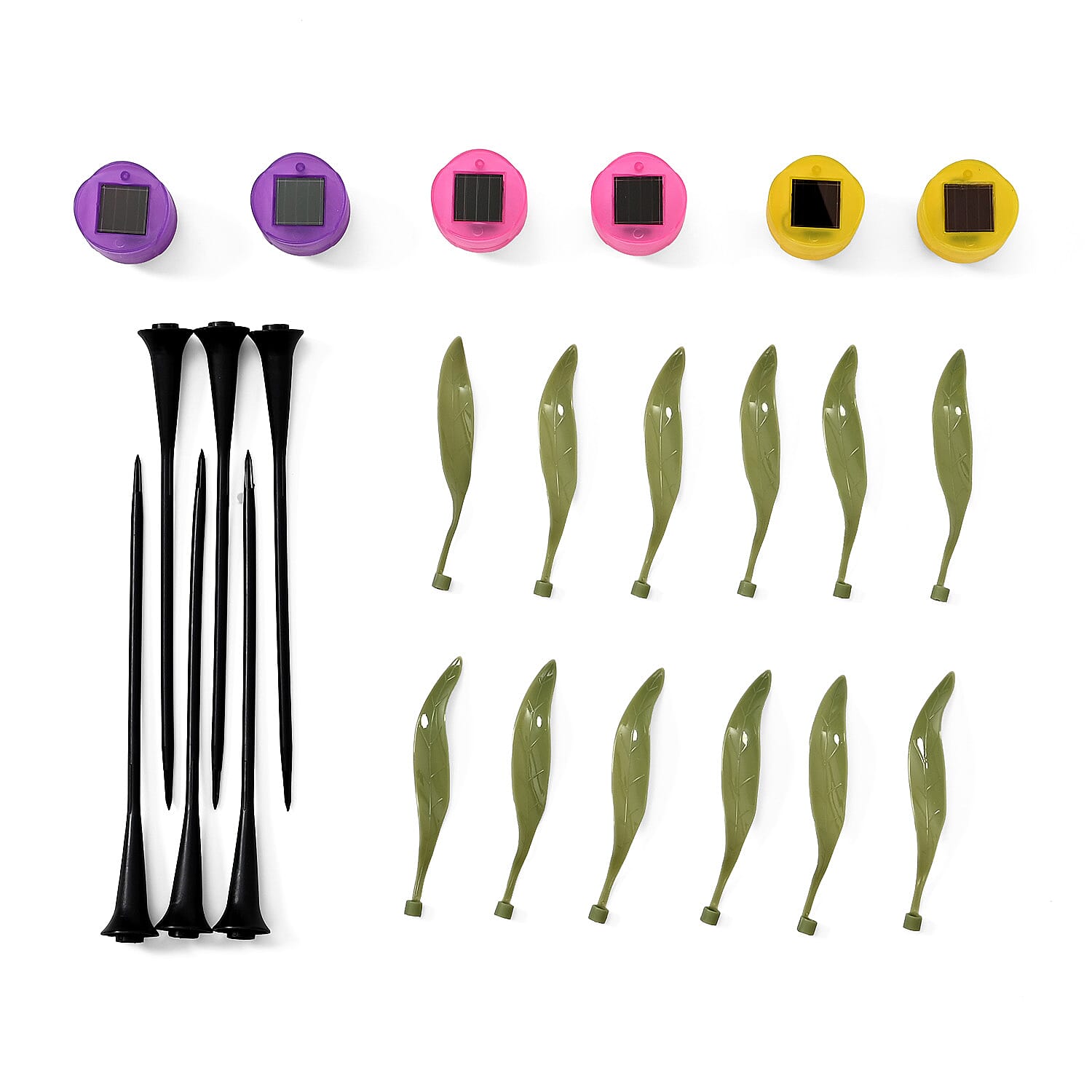 Set of 6 - Tulip Flower Solar Garden LED Light - Pink, Yellow & Purple Set of 6 - Tulip Flower Solar Garden LED Light - Pink, Yellow & Purple
