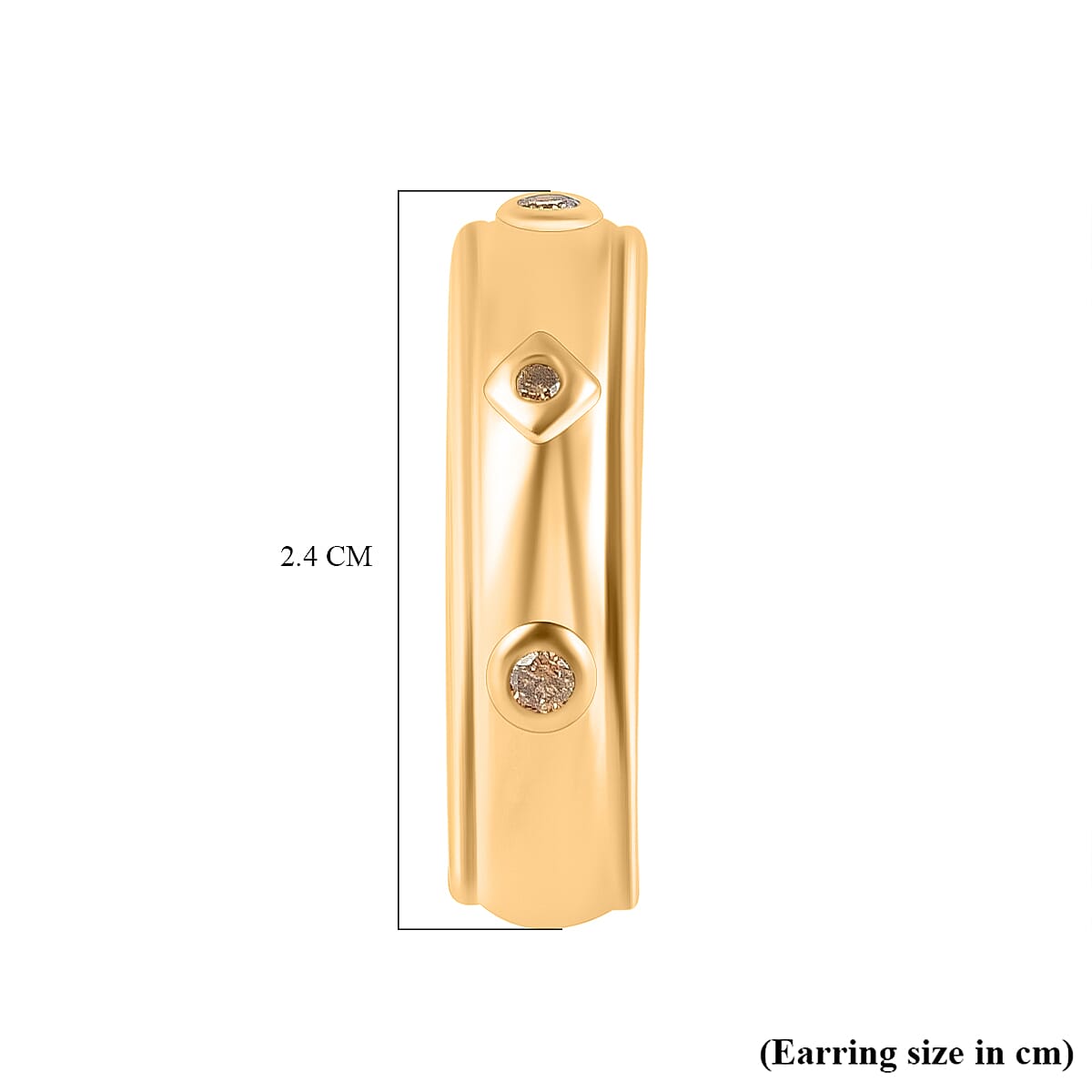 GP Champagne Diamond & Kanchanaburi Blue Sapphire J Hoop Half Hoop Push Back Earring in 18K Vermeil Yellow Gold Plated Sterling Silver 0.23 Ct. GP Champagne Diamond & Kanchanaburi Blue Sapphire J Hoop Half Hoop Push Back Earring in 18K Vermeil Yellow Gold Plated Sterling Silver 0.23 Ct.