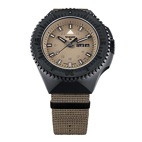 Traser Black Stealth Sand P69 Swiss Quartz Movt. 20ATM Water Resistance Day Date Dial Mens Watch with Strap