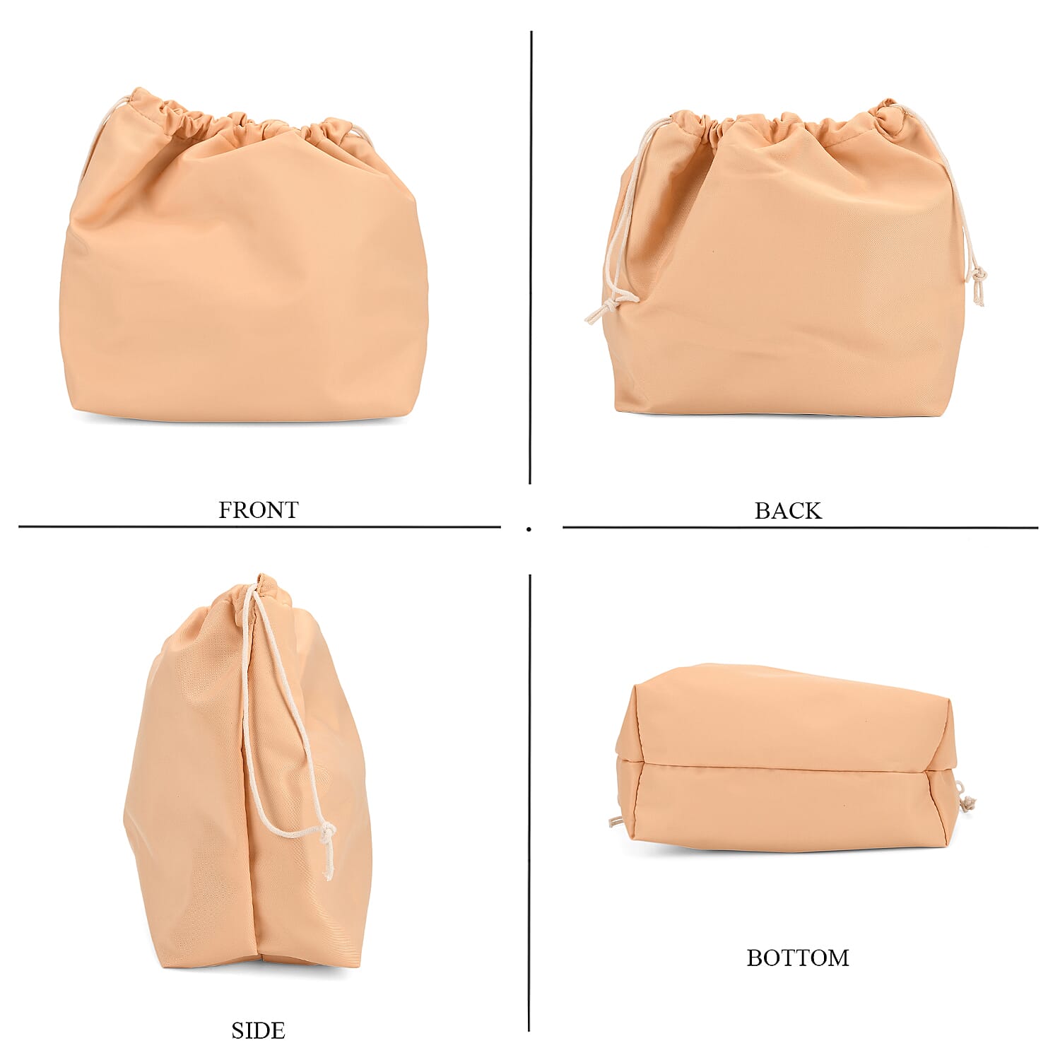 Hollow Woven Design Bucket Bag with Removable Drawstring Pouch - Gold