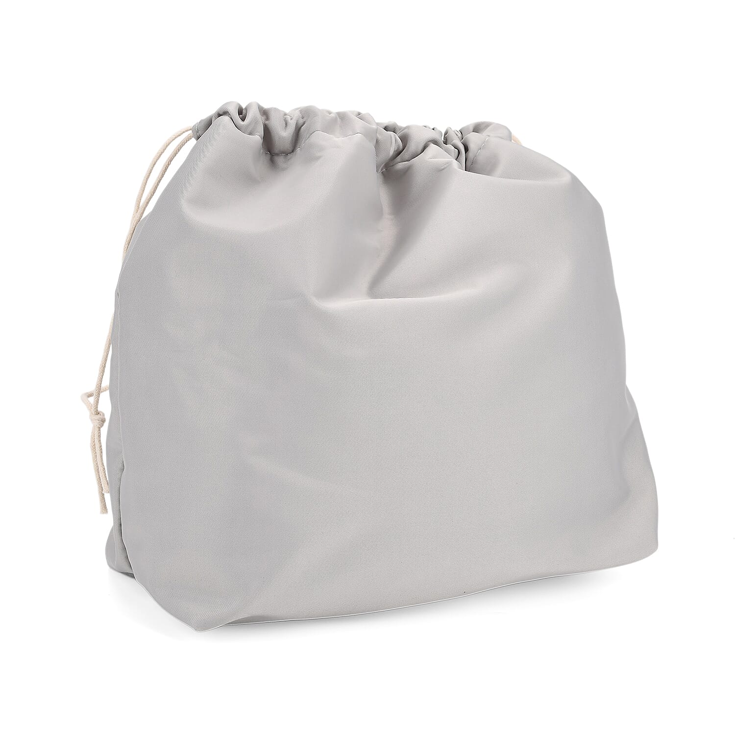 Hollow Woven Design Bucket Bag with Removable Drawstring Pouch - Silver