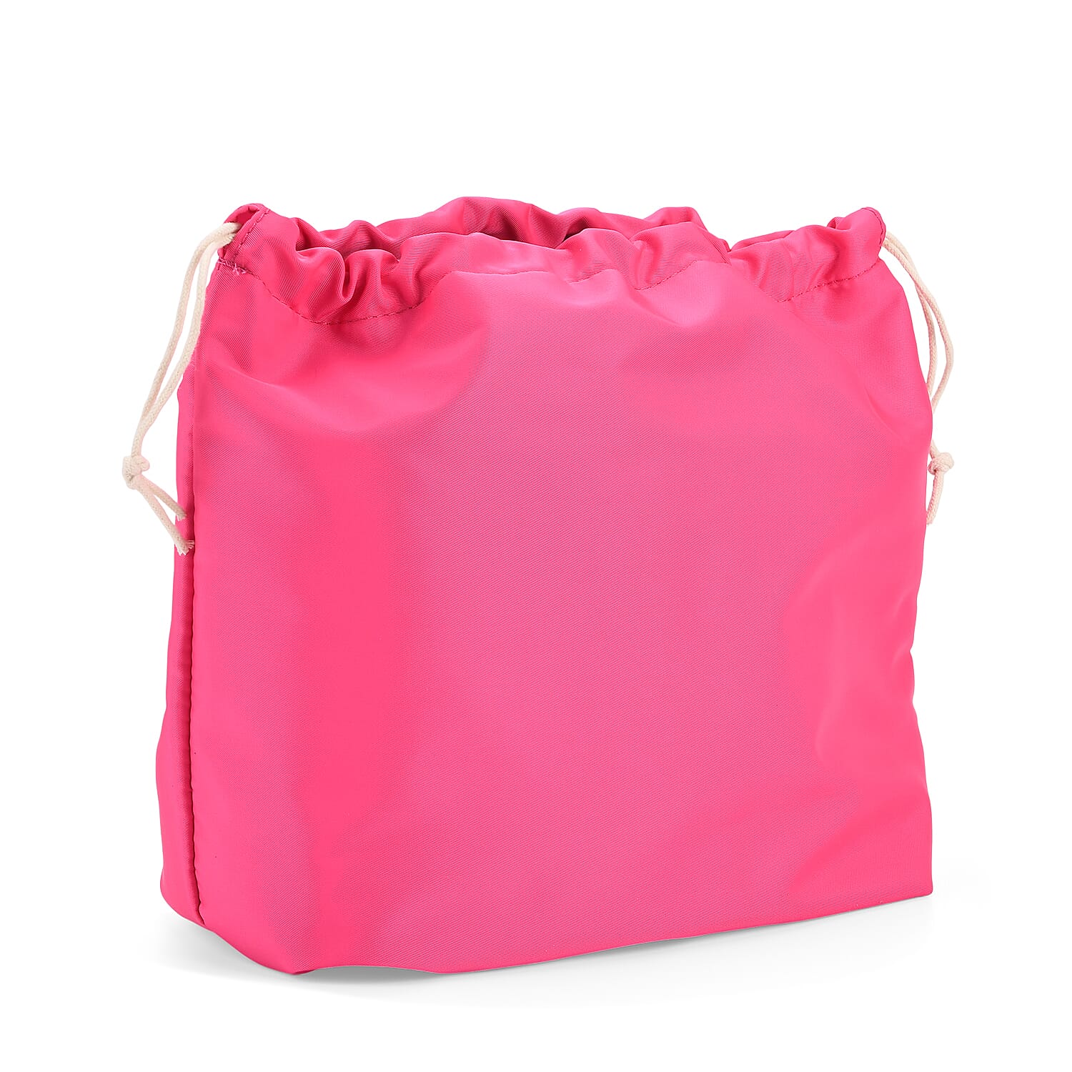 Hollow Woven Design Bucket Bag with Removable Drawstring Pouch - Rose Red