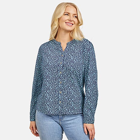 Mudflower Ditsy Printed Shirt (Size 12) - Blue