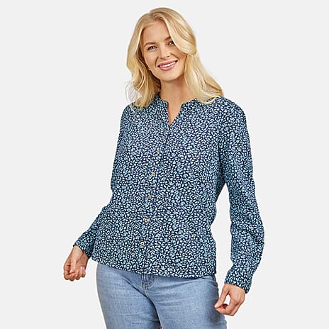 Mudflower Ditsy Printed Shirt (Size 12) - Blue