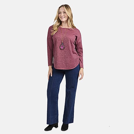 Mudflower Batwing Necklace Top (Size 14-16) - Pink