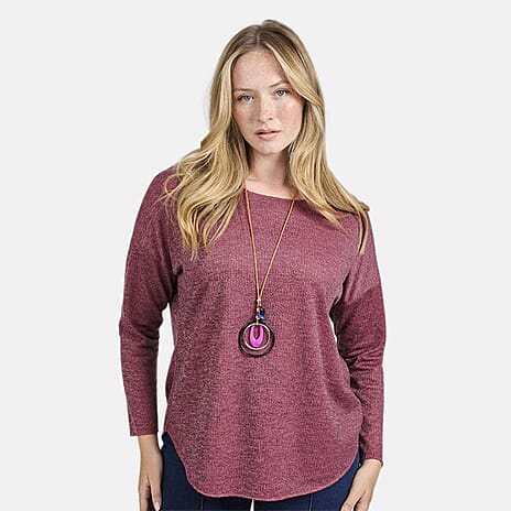 Mudflower Batwing Necklace Top (Size 14-16) - Pink