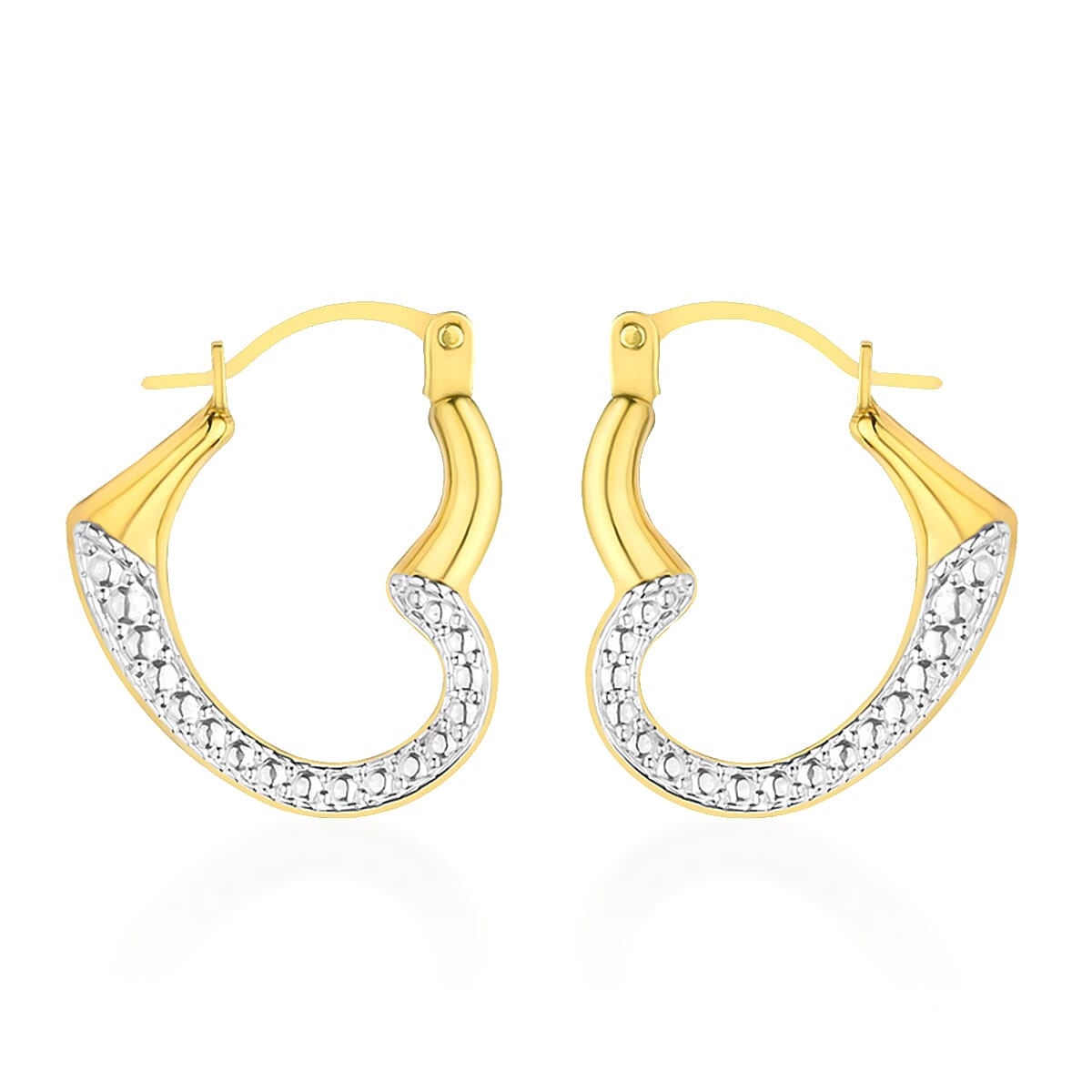 9K Yellow Gold Heart Hoop Earring