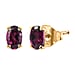 Orissa Natural Rhodolite Garnet Solitaire Stud Push Post Earring in Rhodium Overlay Sterling Silver 1.17 Ct.