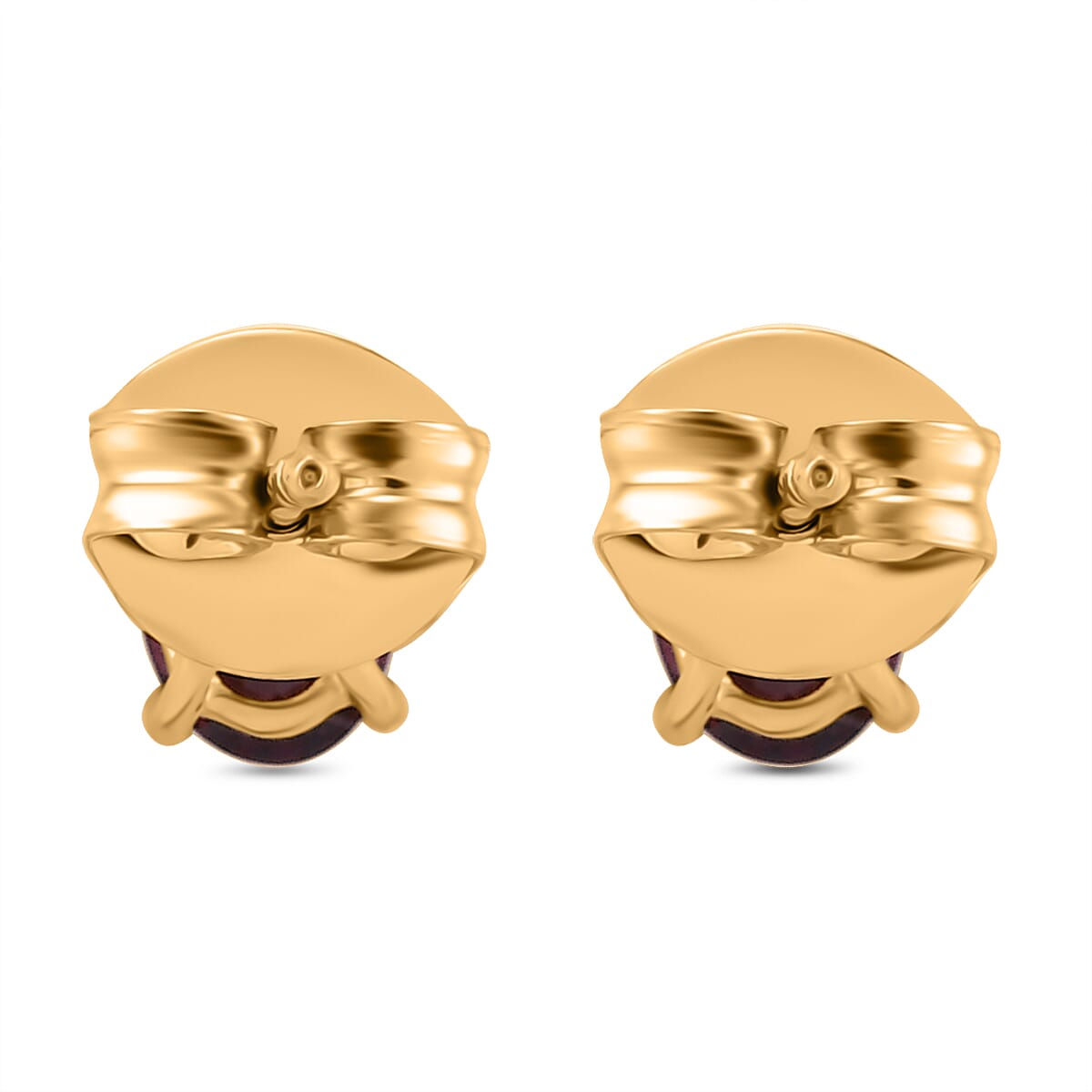 Orissa Natural Rhodolite Garnet Solitaire Stud Push Post Earring in Sterling Silver