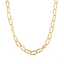 LUCY Q - Drop Link Collection Necklace (Size - 20) with Clasp in 18K Vermeil Yellow Gold Over Sterling Silver