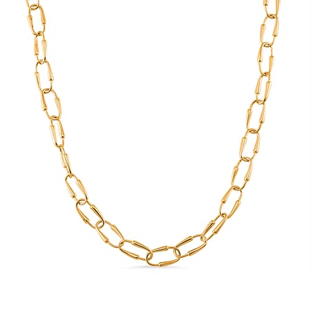 LUCY Q - Drop Link Collection Necklace (Size - 20) with Clasp in 18K Vermeil Yellow Gold Plated Sterling Silver, Silver Wt. 50 Gms.