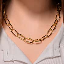 LUCY Q - Drop Link Collection Necklace (Size - 20) with Clasp in 18K Vermeil Yellow Gold Over Sterling Silver