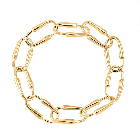 LUCY Q - Drop Link Collection Bracelet (Size - 8.25) with Clasp in 18K Vermeil Yellow Gold Plated Sterling Silver, Silver Wt. 20.30 Gms.