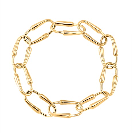 LUCY Q - Drop Link Collection Bracelet (Size - 6.75) with Clasp in 18K Vermeil Yellow Gold Plated Sterling Silve