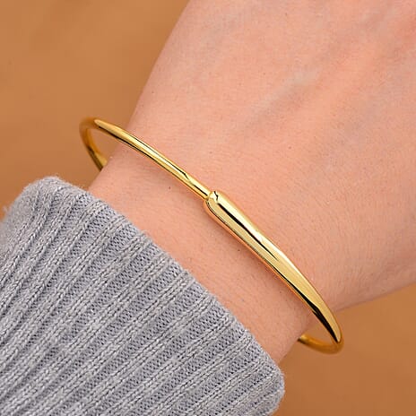 LUCY Q - Drop Link Collection Full Bangle (Size - 6.75) in 18K Vermeil Yellow Gold Plated Sterling Silver, Silver Wt. 16.00 Gms.