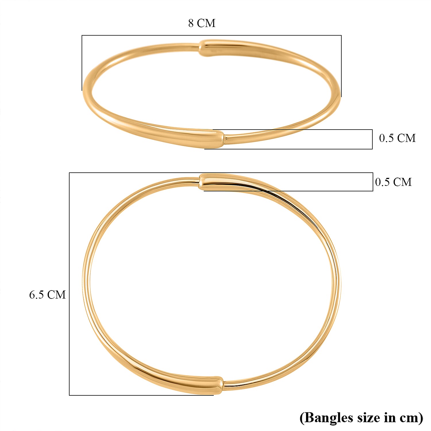 LUCY Q - Drop Link Collection Full Bangle in 18K Vermeil Yellow Gold Plated Sterling Silver