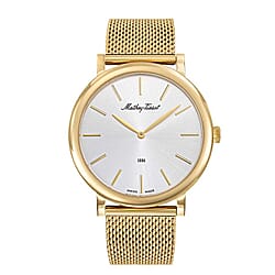 Mathey Tissot Monsoon Swiss Movt. 5ATM WR Green Dial Mens Watch with Silver Colour Stainless Steel Mesh Strap