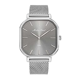 Mathey Tissot Monsoon Square Swiss Movt. 3ATM WR Green Dial Mens Watch with Silver Colour Stainless Steel Mesh Strap