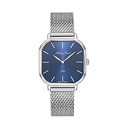 Mathey Tissot Monsoon Square Swiss Movt. 3ATM WR Green Dial Ladies Watch with Silver Colour Stainless Steel Mesh Strap