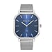 Mathey Tissot Monsoon Square Swiss Movt. 3ATM WR Blue Dial Ladies Watch with Silver Colour Stainless Steel Mesh Strap