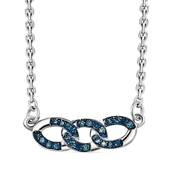 Yellow Diamond Necklace (Size - 20) with Lobster Clasp in Rhodium Overlay Sterling Silver