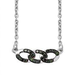 Yellow Diamond Necklace (Size - 20) with Lobster Clasp in Rhodium Overlay Sterling Silver